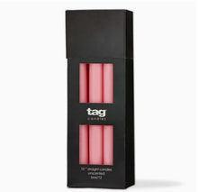 Load image into Gallery viewer, Tag True Living Pink 10" Taper Candle Spring Colors