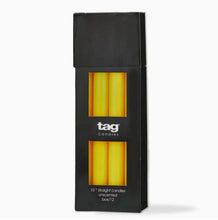 Load image into Gallery viewer, Tag True Living Yellow 10" Taper Candle Spring Colors