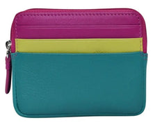Load image into Gallery viewer, ili New York Zip Card Case – RFID Blocking Leather Card Holder with Key Ring