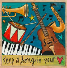 Load image into Gallery viewer, Sincerely Sticks Home Decor - Home Accent 9" x 9" Song in Your Heart Plaque