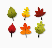 Load image into Gallery viewer, Autumn Leaves Magnet Set of 6 – Handpainted Steel Fall Décor by Roeda Studio