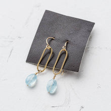 Load image into Gallery viewer, Original Hardware Jewelry - Earrings Aquamarine and Gold Shimmer Earrings