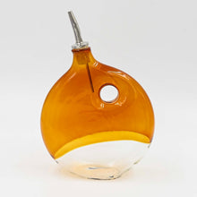 Load image into Gallery viewer, Boise Art Glass Proudly Handmade in Idaho, USA Amber Asymmetric Glass Olive Oil Bottle