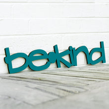 Load image into Gallery viewer, Spunky Fluff Proudly handmade in South Dakota, USA Teal / Small Be Kind Wood Wall Art