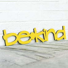 Load image into Gallery viewer, Spunky Fluff Proudly handmade in South Dakota, USA Yellow / Small Be Kind Wood Wall Art