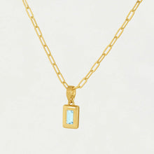 Load image into Gallery viewer, Dean Davidson Jewelry - Necklaces Aquamarine/Gold Birthstone Pendant Baguette N841, Baguette Birthstone Necklace
