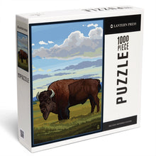 Load image into Gallery viewer, Lantern Press Proudly Handmade in Washington, USA Bison in Field 1000 Piece Puzzle