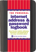 Load image into Gallery viewer, Peter Pauper Press Black Internet Address & Password Organizer