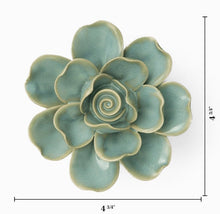 Load image into Gallery viewer, Chive Home Decor - Home Accent Ceramic Flower Milk Teal Tahitian Gardenia