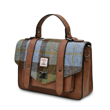 Load image into Gallery viewer, Islander UK Chestnut/Blue Tartan Large Satchel