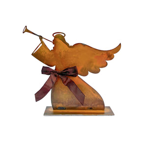 Prairie Dance Proudly Handmade in South Dakota, USA Christmas Angel, Rustic Metal Angel Figurine Silhouette