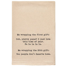 Load image into Gallery viewer, Ellembee Gift Me Wrapping the First Gift Christmas Kitchen Tea Towels by Ellembee Gift