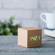 Load image into Gallery viewer, Gingko Designs Home Decor - Indoor - Clocks Beech/Green Cube Click Alarm Clock by Gingko