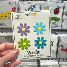 Load image into Gallery viewer, Roeda Studio Magnet Daisy Magnet Set of 4 – Handpainted Steel Floral Décor by Roeda Studio