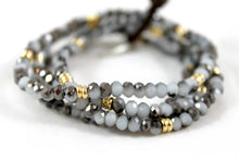 Load image into Gallery viewer, Lizou Jewelry - Bracelets Black & Gold Delicate Crystal Bracelet