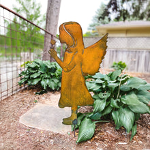 Load image into Gallery viewer, Prairie Dance Proudly Handmade in South Dakota, USA Enchanting Rusted Metal Girl Garden Angel