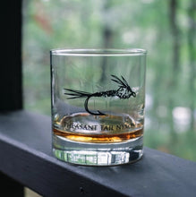 Load image into Gallery viewer, Vital Industries Barware Pheasant Tail Nymph Fly Fishing Rocks Glass | Screen Printed Old Fashioned Glass