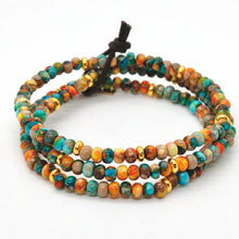 Load image into Gallery viewer, Lizou Jewelry - Bracelets Rainbow Jasper & Gold Gemstone Bracelet