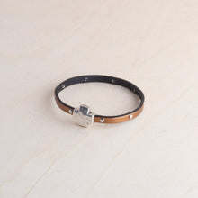 Load image into Gallery viewer, Montana Leather Designs Proudly Handmade in Montana, USA Bronze Hammered Cross Leather Bracelets