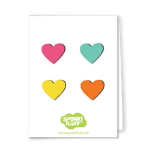 Load image into Gallery viewer, Spunky Fluff Proudly handmade in South Dakota, USA Assorted Heart Magnets, Mini Heart Magnet Set