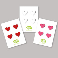 Load image into Gallery viewer, Spunky Fluff Proudly handmade in South Dakota, USA Heart Magnets, Mini Heart Magnet Set
