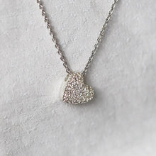Load image into Gallery viewer, Christina Kober Proudly Handmade in Georgia, USA Sterling Silver Heart Necklace Diamond Dusted