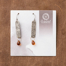 Load image into Gallery viewer, Original Hardware Jewelry - Earrings Hessonite Garnet Bar Earrings