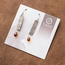 Load image into Gallery viewer, Original Hardware Jewelry - Earrings Hessonite Garnet Bar Earrings