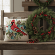 Load image into Gallery viewer, Peking Handicraft Pillow Holiday Cardinal Pillow