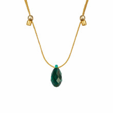 Load image into Gallery viewer, &amp;Livy Jewelry - Necklaces Emerald / Gold Hyevibe Crystal Slider Necklace
