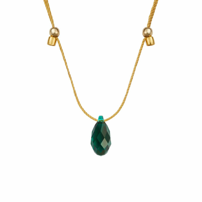 &Livy Jewelry - Necklaces Emerald / Gold Hyevibe Crystal Slider Necklace