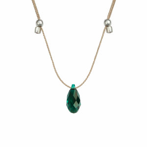 &Livy Jewelry - Necklaces Emerald / Silver Hyevibe Crystal Slider Necklace