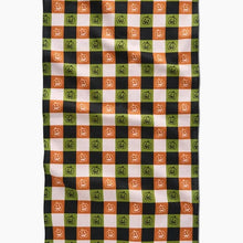 Load image into Gallery viewer, Geometry Home Decor - Linens - Geometry Kitchen Jack-O-Lantern Checker Tea Towel