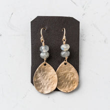 Load image into Gallery viewer, Original Hardware Jewelry - Earrings Labradorite & Bronze Teardrop Earrings