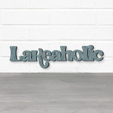 Load image into Gallery viewer, Spunky Fluff Proudly handmade in South Dakota, USA Lakeaholic, Wood Lake House Sign
