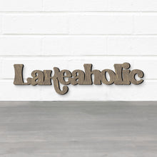 Load image into Gallery viewer, Spunky Fluff Proudly handmade in South Dakota, USA Lakeaholic, Wood Lake House Sign
