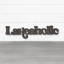 Load image into Gallery viewer, Spunky Fluff Proudly handmade in South Dakota, USA Lakeaholic, Wood Lake House Sign