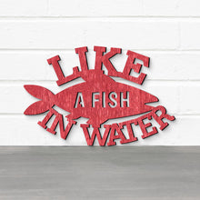 Load image into Gallery viewer, Spunky Fluff Proudly handmade in South Dakota, USA Like A Fish In Water, Wood Lake House Decor