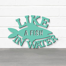 Load image into Gallery viewer, Spunky Fluff Proudly handmade in South Dakota, USA Like A Fish In Water, Wood Lake House Decor
