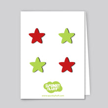 Load image into Gallery viewer, Spunky Fluff Proudly handmade in South Dakota, USA Christmas Bright Limited Edition Mini Star Magnets