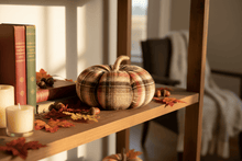 Load image into Gallery viewer, Collins Painting & Design Home Decor - Seasonal Medium Sienna Plaid Pumpkin