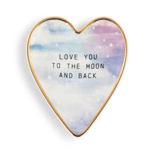 Load image into Gallery viewer, Demdaco Ceramics Moon & Back Art Heart Trinket Dish