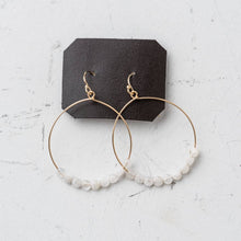Load image into Gallery viewer, Original Hardware Jewelry - Earrings Moonstone Coin Hoop Earrings