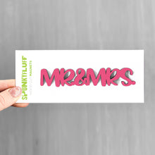 Load image into Gallery viewer, Spunky Fluff Proudly handmade in South Dakota, USA Mr. & Mrs.-Tiny Word Magnet