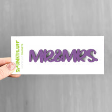 Load image into Gallery viewer, Spunky Fluff Proudly handmade in South Dakota, USA Mr. & Mrs.-Tiny Word Magnet