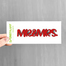 Load image into Gallery viewer, Spunky Fluff Proudly handmade in South Dakota, USA Mr. & Mrs.-Tiny Word Magnet