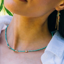 Load image into Gallery viewer, Mickey Lynn Multi Turquoise Trio Om Necklace