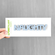 Load image into Gallery viewer, Spunky Fluff Proudly handmade in South Dakota, USA Naughty-Tiny Word Magnet