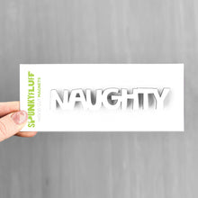 Load image into Gallery viewer, Spunky Fluff Proudly handmade in South Dakota, USA Naughty-Tiny Word Magnet