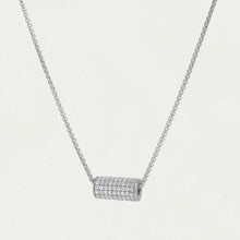 Load image into Gallery viewer, Sticks and Steel Silver Petite Pave Mini Tube Necklace